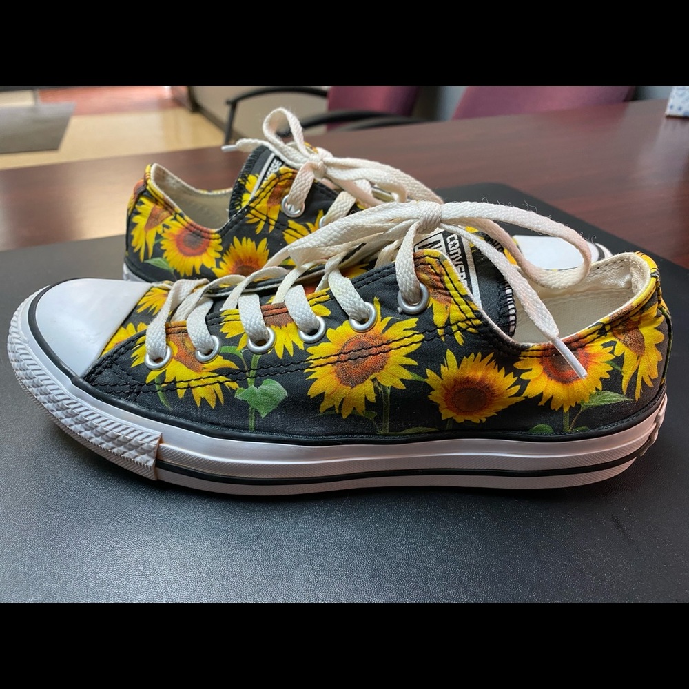 Sunflower converse shoes womens 8